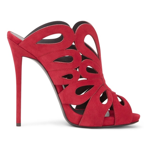 GIUSEPPE ZANOTTI Red Open Toe Mules - NEW - Picture 8 of 8